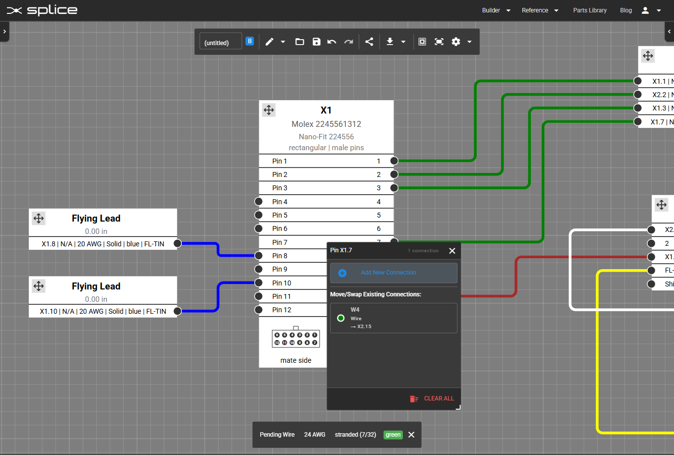 Selecting 'Add Connection' from the pin's action menu.