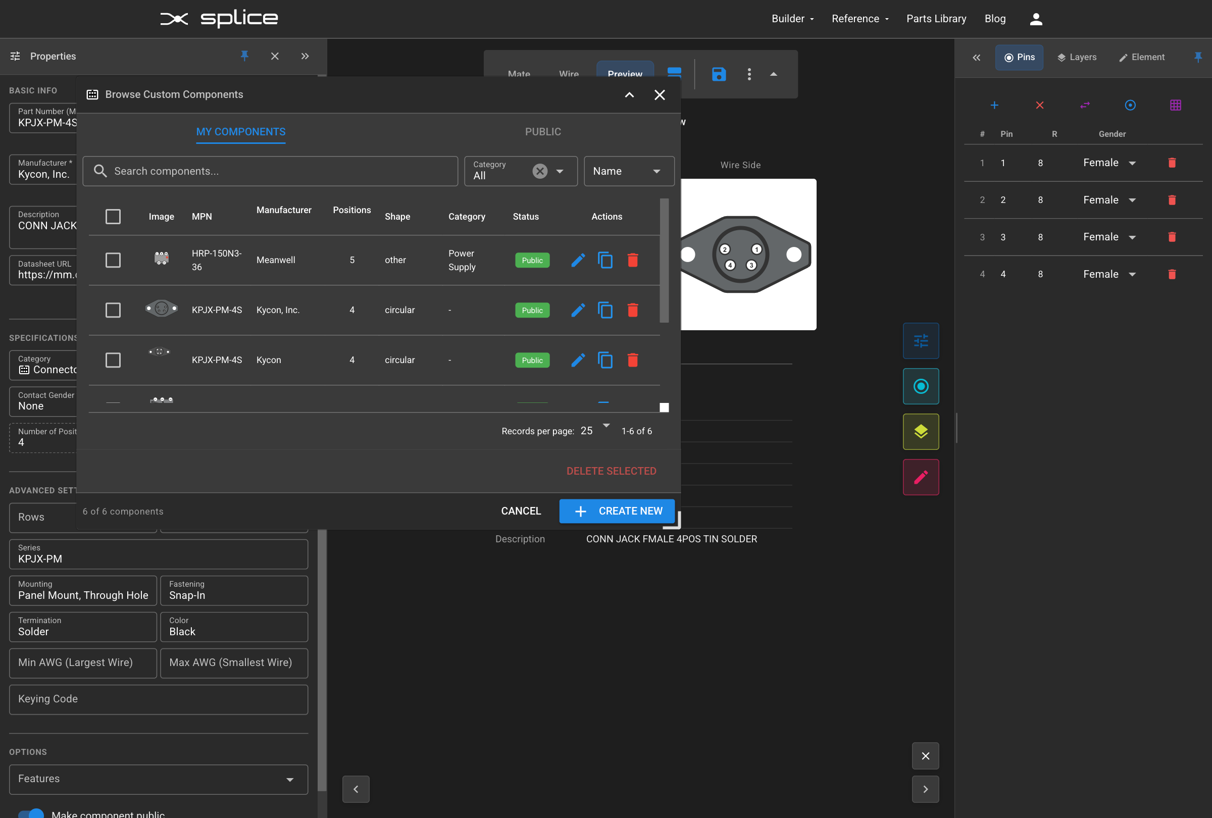 Connector in browse list